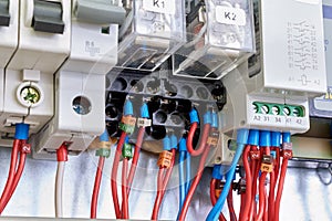 Intermediate electrical relays, circuit breakers in electrical Cabinet