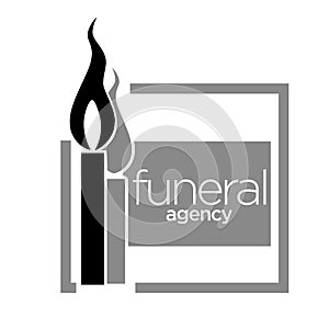 Interment service, funeral agency isolated icon, memorial candle