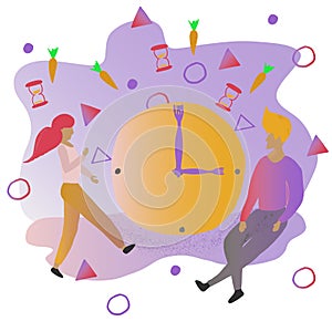 Intermittent Fasting diet concept Illustration