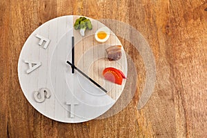Intermittent fasting. Healthy breakfast, diet food concept. Organic meal. Fat loss concept.