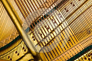 Internal arrangement of pianos, Theme of musical instruments. Background.