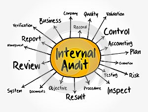 Internal Audit mind map flowchart, business concept for presentations and reports