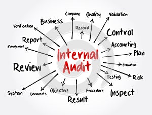 Internal Audit mind map flowchart, business concept for presentations and reports