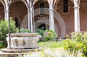 Internal cloister of the Guggenheim Art High School in Venice photo