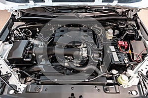 Internal combustion engine. Petrol V6. Top view photo
