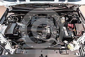 Internal combustion engine. Petrol V6. Top view