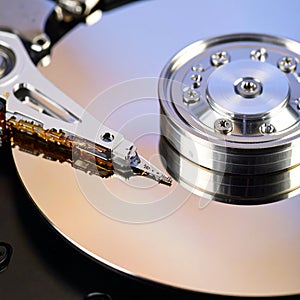 Internal components of a computer hard disk drive