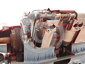 Internal components and parts of aircraft engine