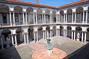 Internal courtyard of Pinacoteca di Brera, Milan photo