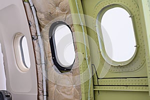 Internal design of the fuselage of a passenger aircraft.