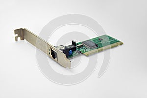 Internal ethernet network adapter for connecting to pci slot of motherboard. with clipping path