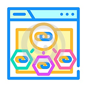 internal linking seo color icon vector illustration