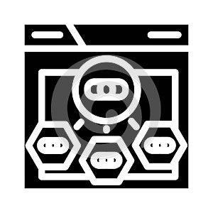 internal linking seo glyph icon vector illustration