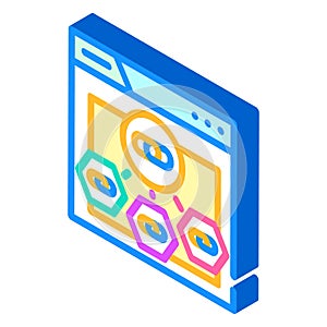 internal linking seo isometric icon vector illustration