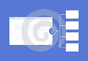 Internal Links SEO optimization concept illustration. Hyperlinks link to important pages on the same domain. Keyword