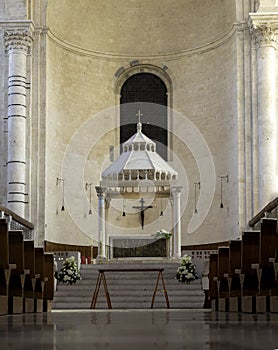 internal naves of the St Sabino Cathedral. Bari photo