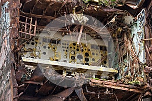 Internal parts of decommissioned marine ship