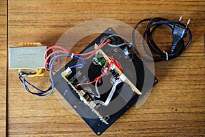An internal power amplifier from the computer speaker system microlab solo 2