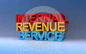internal revenue service on blue photo