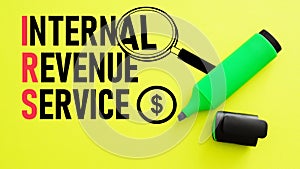Internal Revenue Service IRS is shown using the text photo