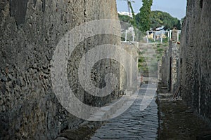 Internal street of Pompeii .Naples photo