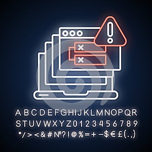 Internal server error neon light icon