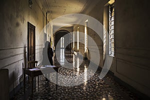 Internal spaces into the abandoned insane asylum in Naples, Italy photo