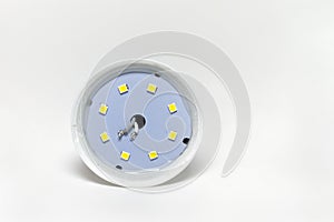 The internal structure of the diode lamps closeup