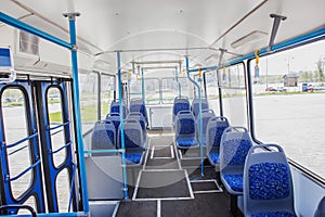 Internal view of an empty bus
