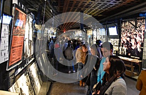 Internal view of the Holocaust Memorial Museum, in Washington DC, USA.