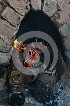 Internal view of a pottery with a wood-fired oven in Maragogipinho in the city of Aratuipe, Bahia photo