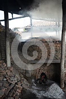 Internal view of a pottery with a wood-fired oven in Maragogipinho in the city of Aratuipe, Bahia photo