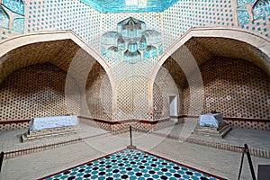 internal View to Mazlumkhan Sulu mausoleum in Mizdakhan. Karakalpakstan,uzbekistan