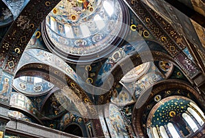 Internally furniture of the Panteleimonovsky cathedral in a new-Athos monastery