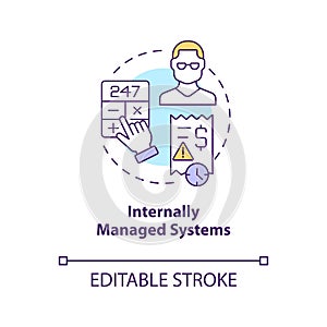 Internally managed systems concept icon