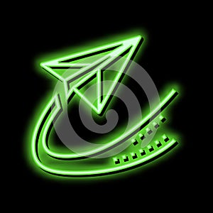 international aircraft free shipping neon glow icon illustration