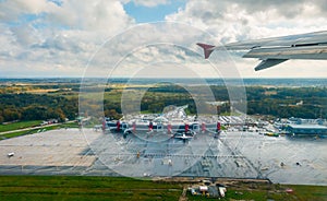 International airport aerial view at fall