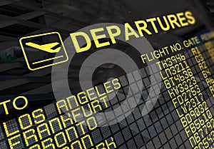International Airport Departures Board photo