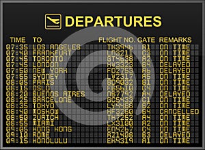 International Airport Departures Board photo