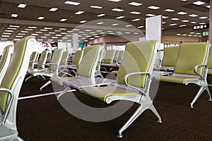 International airport and domestic airport interior building and empty passenger in low season.