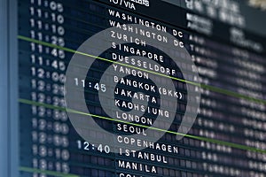 International Airport Flight Information Board