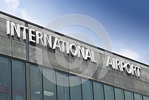 International airport sign