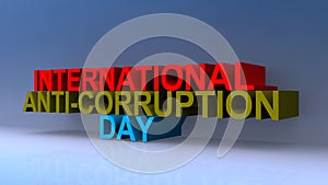International anti corruption day on blue