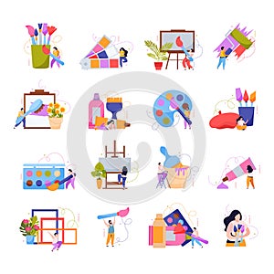 International Artists Day Flat Icons