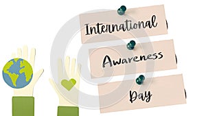 international Awareness Day, IAD illustration of earth in hand to Aware for clean, International Awareness Day Celebrate 2023