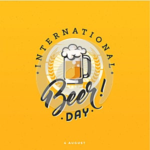 International Beer Day Card or poster design Vector illustration, beerfest