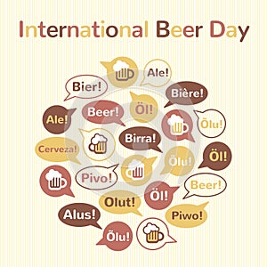 International Beer Day illustration, flat style design