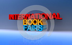 international book fairs on blue photo