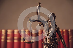 International bronze symbol signifying two broad sources of law photo