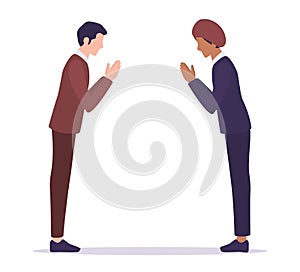 International business comunication. Indian businessman greeting gesture. photo